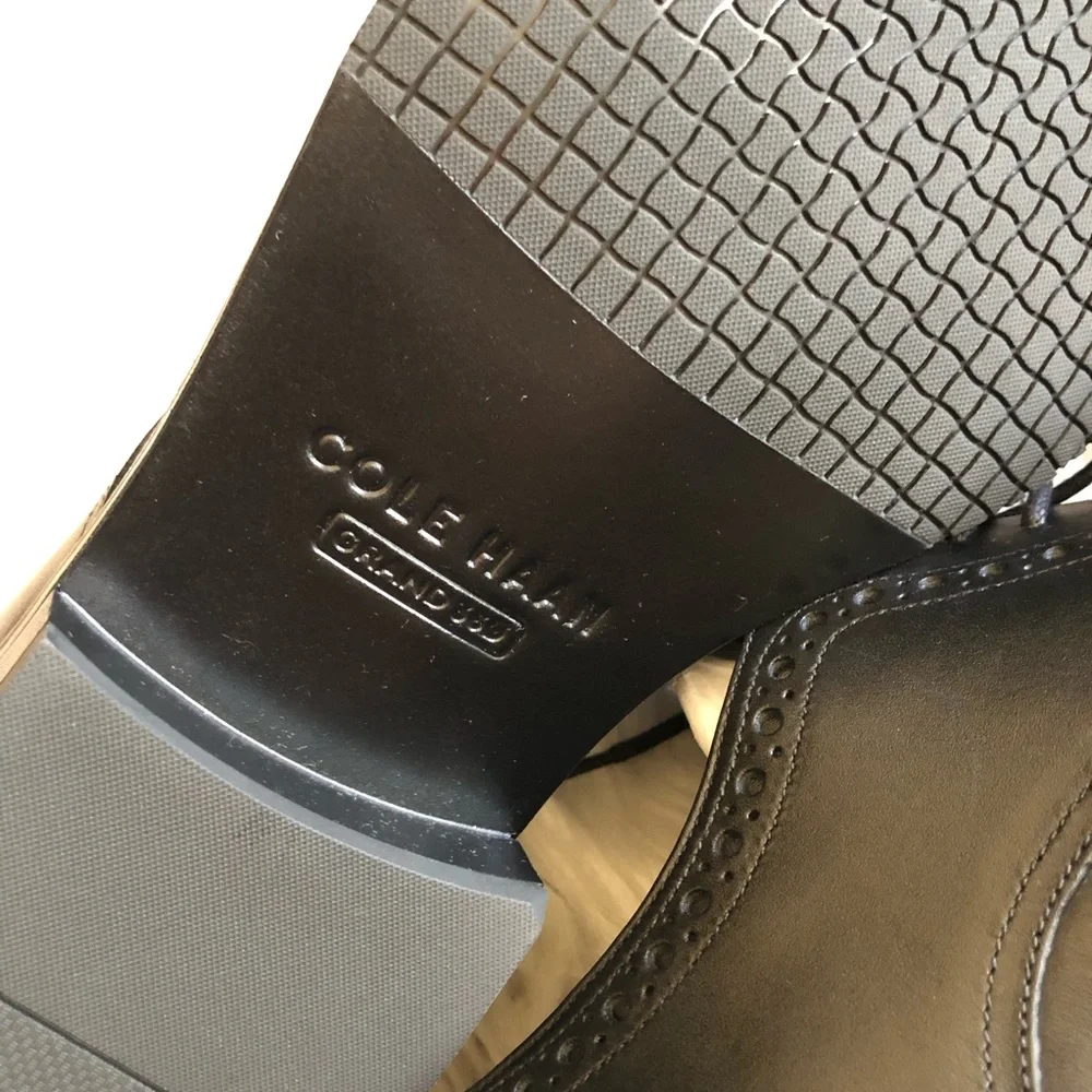 Cole Haan Leather Modern Essentials Wingtip Oxford Waterproof Mens Black size 13